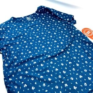 Girls Shirt Top Size XL 14/16 Floral Flowers Short Sleeve Children Kids